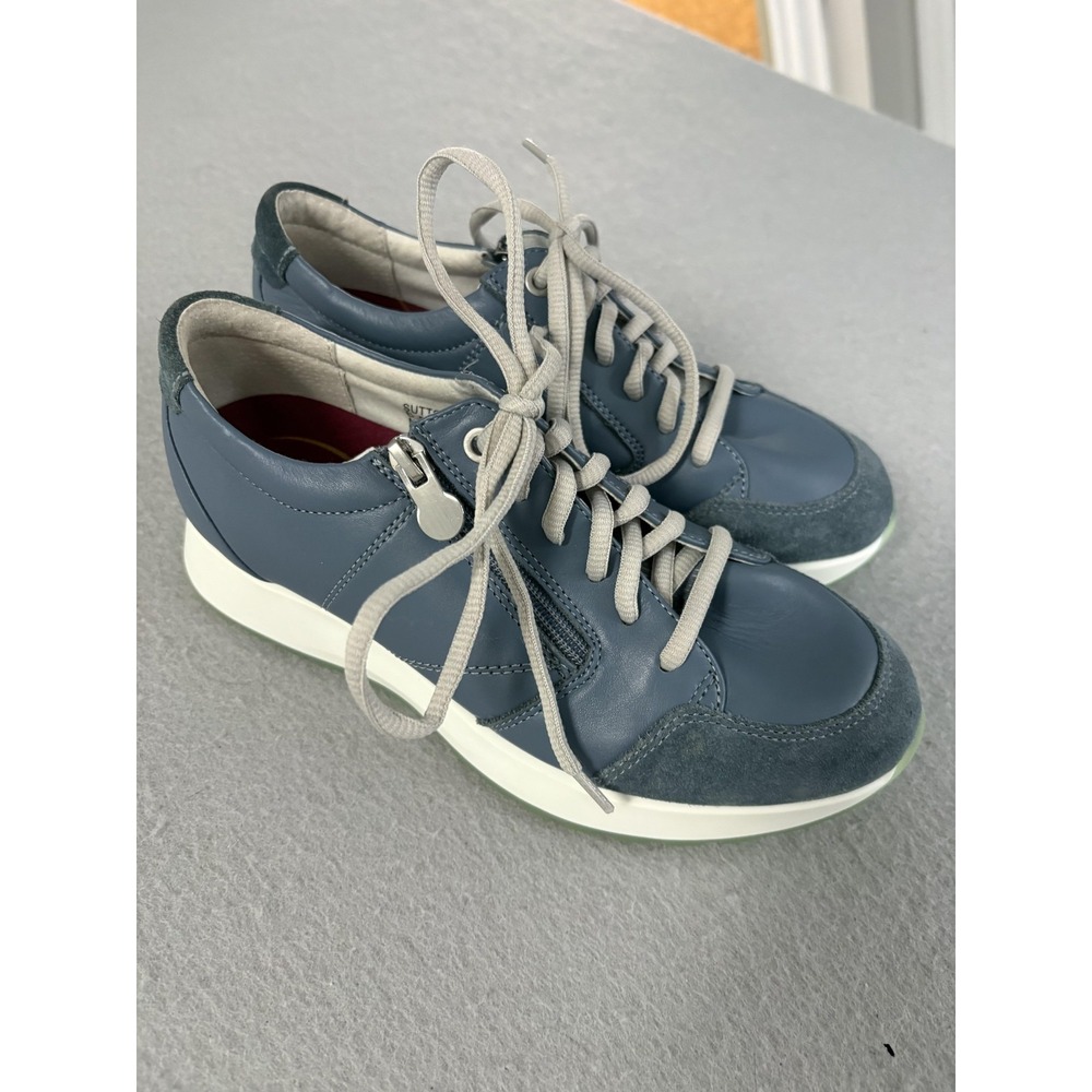 Munro Shoes Womens Size 6.5W Blue Leather Sutton M108298 Lace Up Comfort Walking